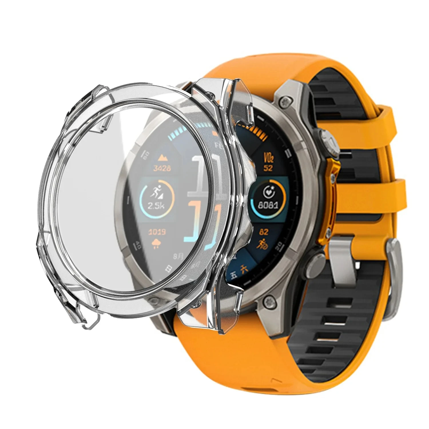 Vidrio templado + funda para Garmin Fenix 8 43mm/47mm/51mm Protector de pantalla de parachoques integral de PC duro para fenix 8 cubierta protectora - imagen 3
