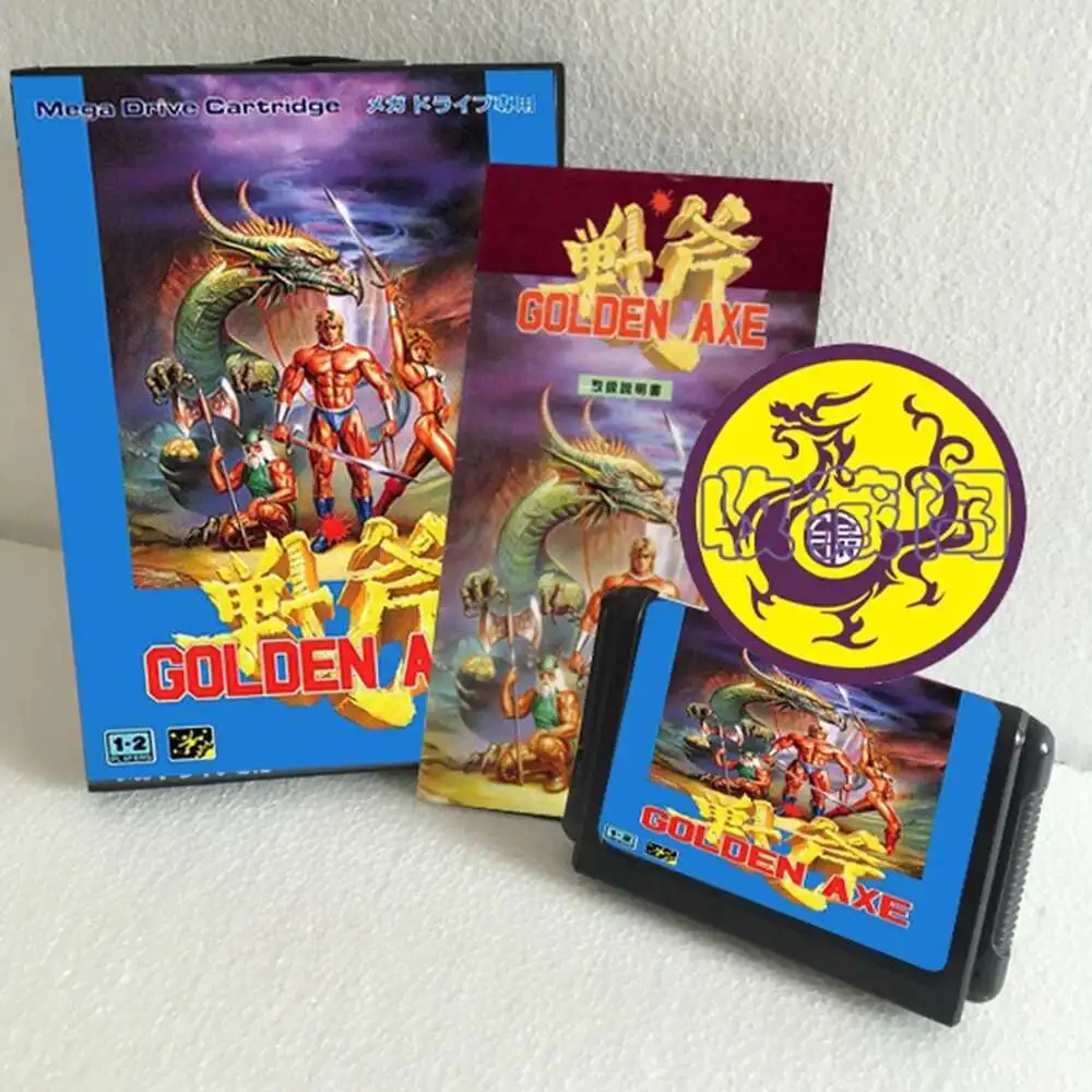 Golden Axe con caja y cartucho manual para tarjeta de juego Sega MD de 16 bits, sistema MegaDrive Genesis