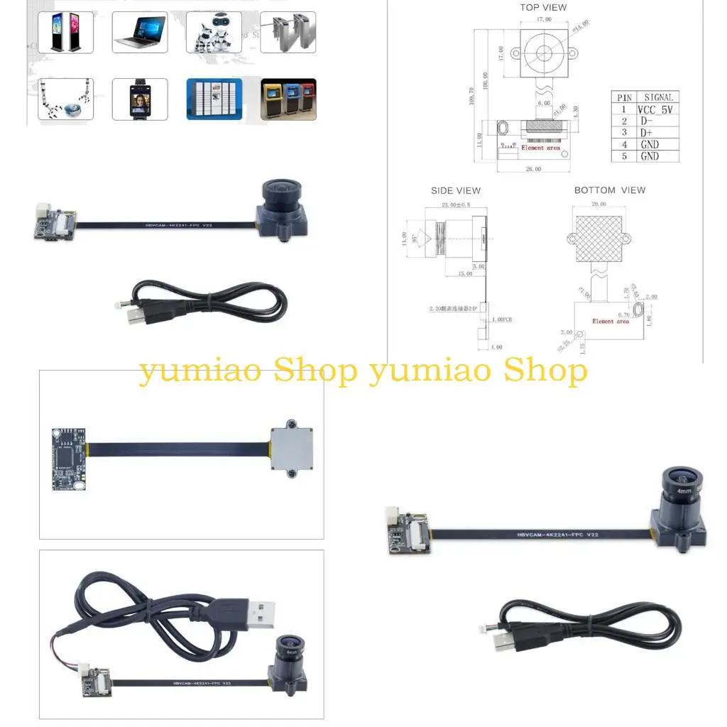 587B resolución 8MP 4K USB2.0 Módulo cámara para PC y IMX415