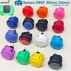 1 Uds. Botón sanwa Original OBSF 30 obsf24 botón de arcade 24mm 30mm interruptor Nintendo MAME raspberry pi botones de repuesto