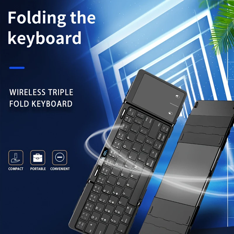 Teclado Bluetooth plegable con panel táctil o teclado numérico teclado plegable inalámbrico recargable para Windows/iOS/Android/Mac - imagen 3