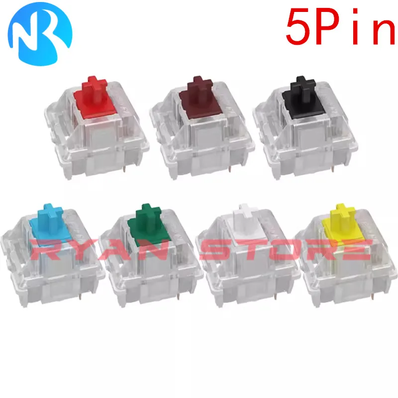Gateron-interruptores de teclado mecánico, KS-9 de 3 o 5 pines, rojo, marrón, azul, verde, blanco, RGB, silencioso, Clicky, lineal, táctil, Compatible con Cherry - imagen 3
