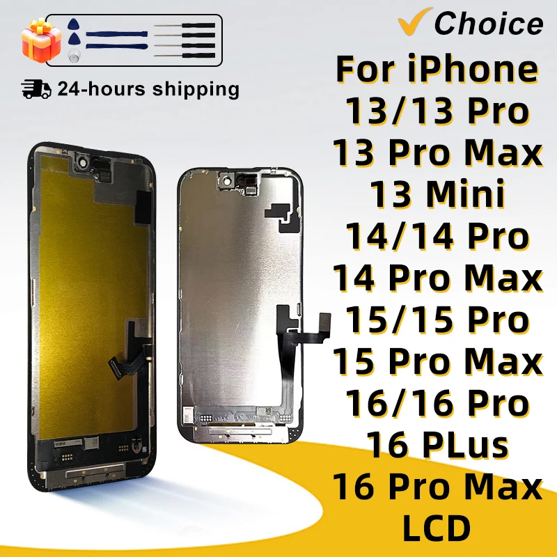 Pantalla LCD AAAA rade 100% probada para iPhone X XR XS 11 12 13 mini 14 15 Plus 16 Pro Max pantalla táctil de repuesto pantalla ecran