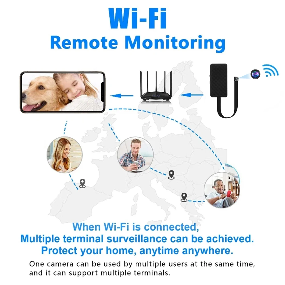 Mini cámara HD 1080P, módulo inalámbrico portátil DIY, visión nocturna, WiFi, detección de movimiento, videocámara, grabación en bucle, vista remota - imagen 5
