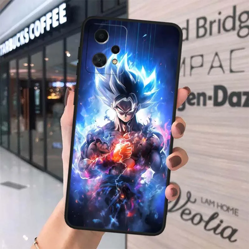 D-Dragon Ball Son Goku Saiyan cubierta para G Realme OPPO 12 11 10 9 8 6 9i 12X C67 C21Y GT2 GT 5G funda de teléfono negra - imagen 5