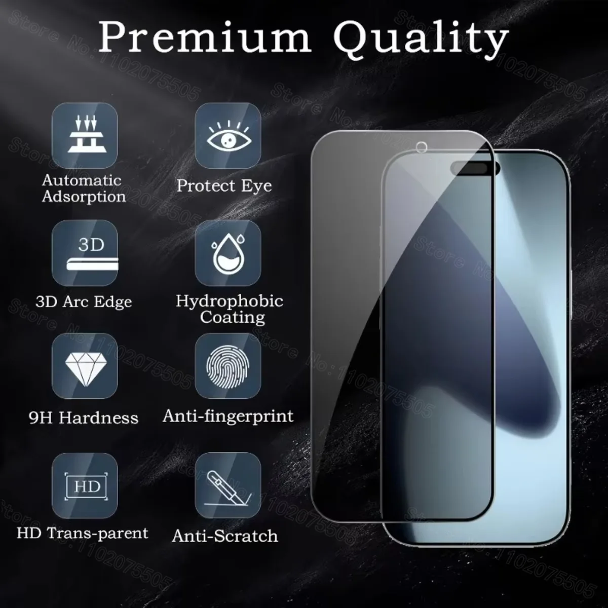 2 protectores de pantalla de privacidad + 2 lentes de cámara compatibles con iPhone 17 16 15 14 13 12 11 Pro Max 15 14Plus 13 12 16e Air - imagen 4