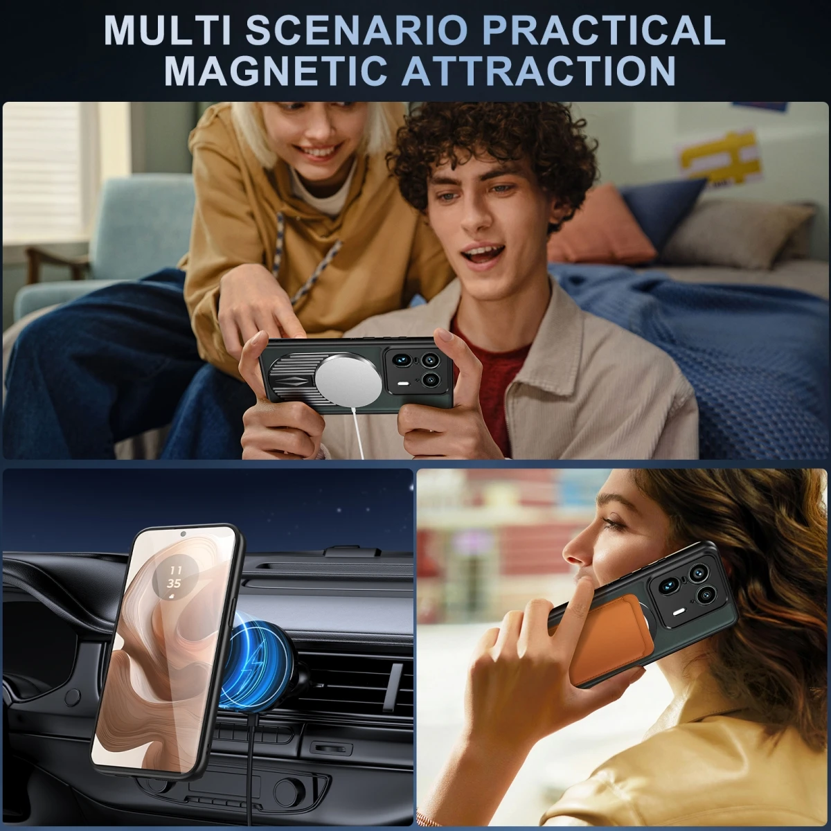 Funda trasera protectora magnética para Motorola Moto Edge 50 Pro, carcasa dura con disipación de calor, MagSafe, Ultra Fusion - imagen 3