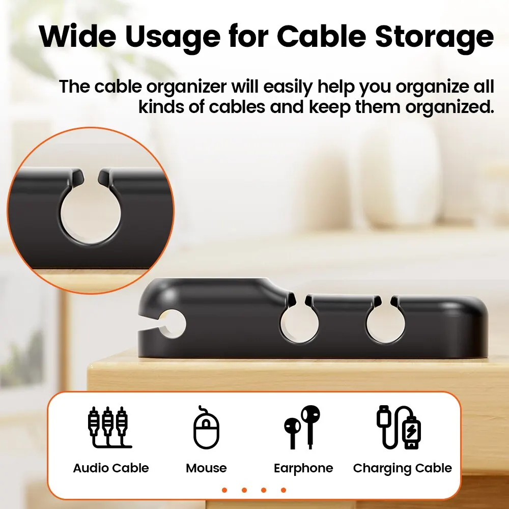 Toocki organizador de cables, soporte de 7 orificios, Clip enrollador de escritorio USB Flexible para ratón, teclado, Cable USB tipo C - imagen 4