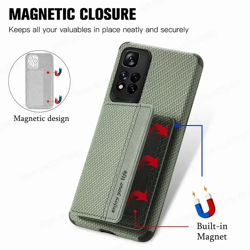 Para Xiaomi 12T 11T Pro Funda de cuero de fibra con tapa magnética para Xiaomi Mi 14T Pro 13 Pro 13T cartera tarjetero cubierta a prueba de golpes - imagen 4