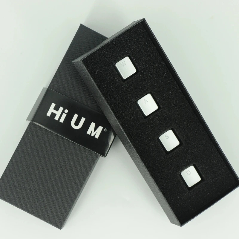 Hi UM-teclas de aleación de aluminio personalizadas con borde redondo de cereza, teclas transmisoras CuteSilver Gold Black Metal Point Key Caps para jugadores - imagen 2