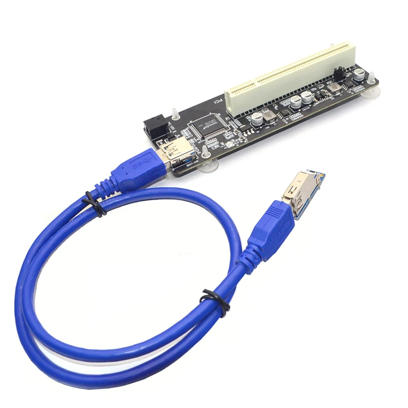 Tarjeta vertical PCIE PCI-E PCI Express X1 a PCI, convertidor de tarjeta de Bus, adaptador de alta eficiencia, Cable USB 3,0 para PC de escritorio, Chip ASM1083 - imagen 2