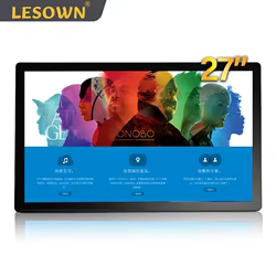 LESOWN 27 pulgadas 1080P IPS pantalla táctil capacitiva Monitor LCD VGA HDMI DVI USB pantalla Industrial integrada para montaje en pared de equipos