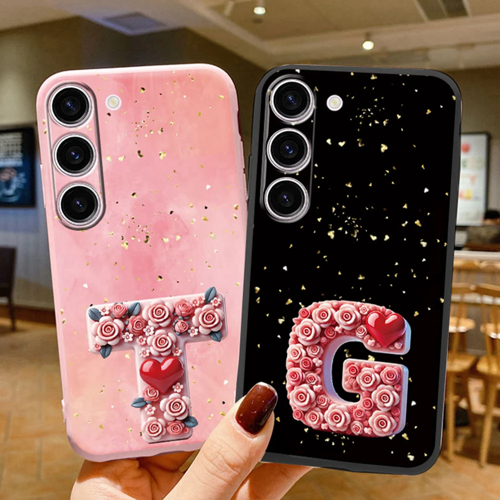 Funda de teléfono para Samsung Galaxy S26 Plus S26 Ultra, funda con letras artísticas rosas para mujer, corazón, amor, Día de San Valentín, Samsung s26 - imagen 2