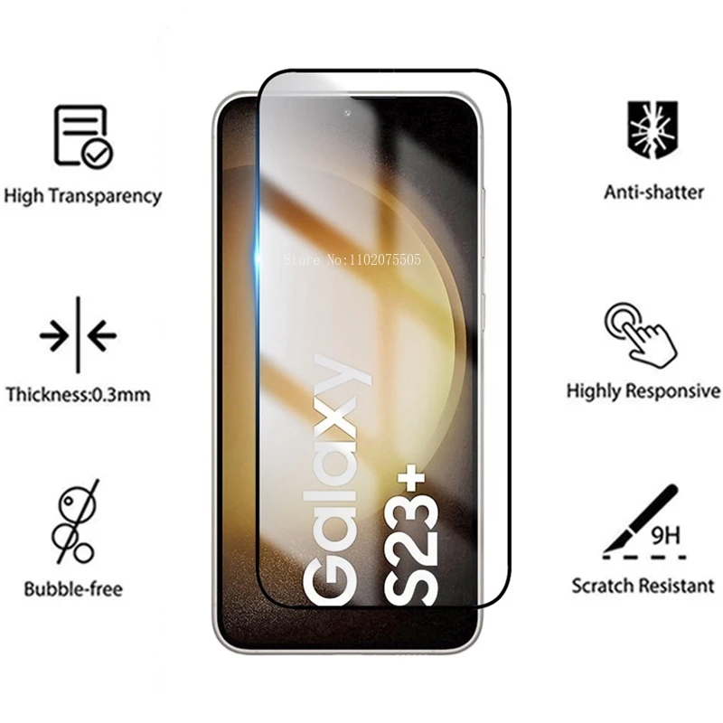 Vidrio templado 2 en 1 para Samsung Galaxy S23 + S22 + S21 + S23 S22 S21 Plus S20 FE Protector de pantalla en Sansung S 23 vidrio Protector - imagen 2