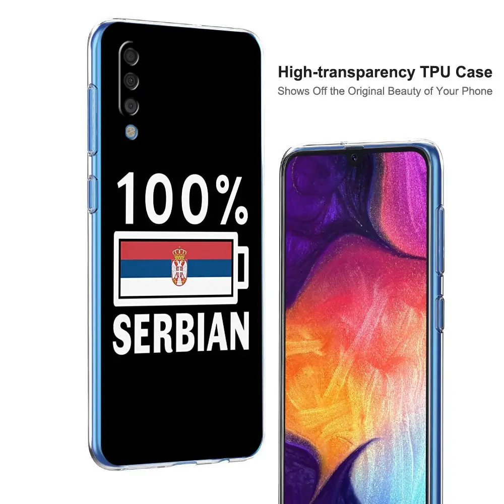 Bandera de Serbia para Samsung Galaxy A14 funda A50 A70 A30 A40 A20E A10 A10S A20S A02S A04S A12 A22 A32 A34 A42 A52 5G A54 cubierta transparente - imagen 2