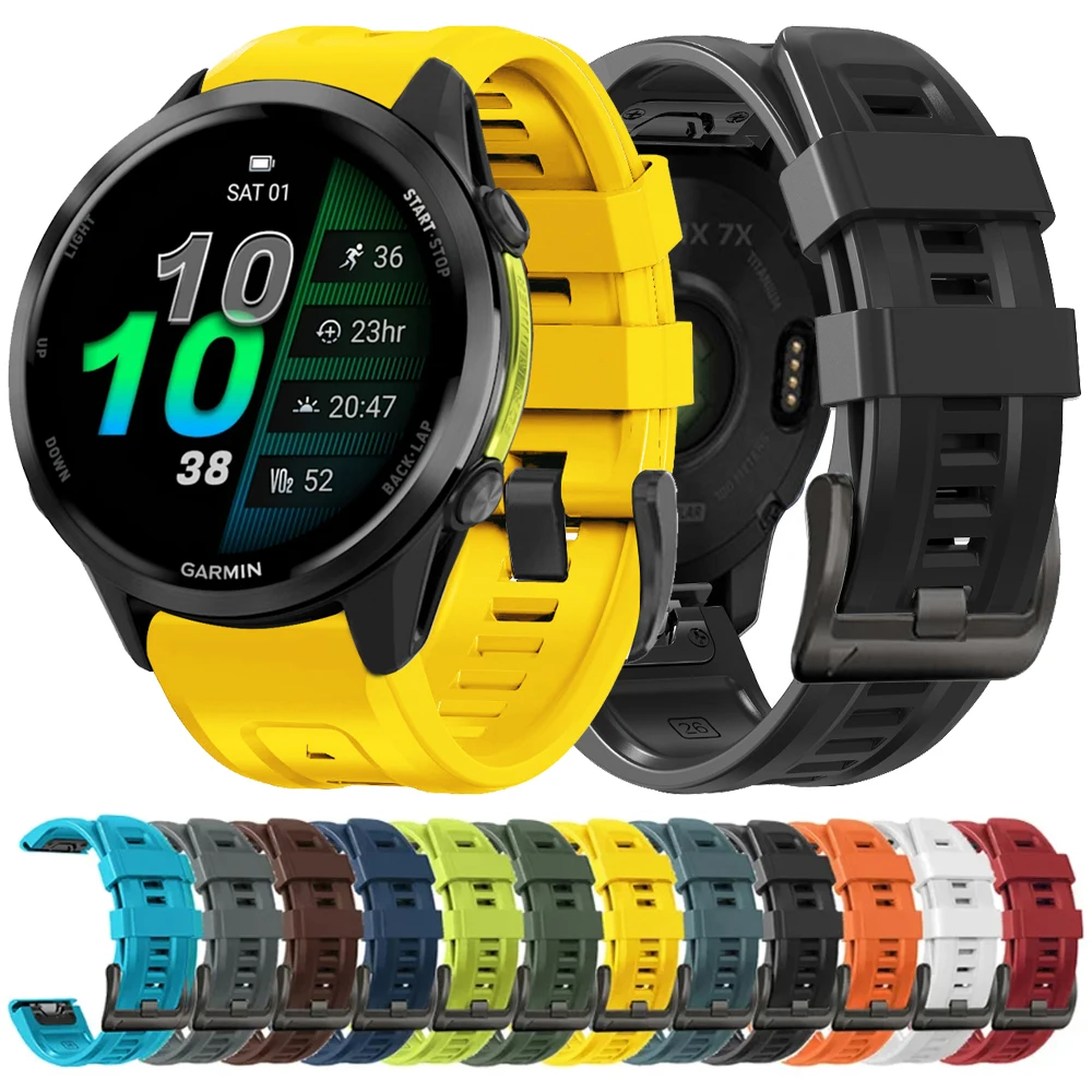 Correa QuickFit de silicona de 22mm y 26mm para Garmin Forerunner 970 965 955 Solar 945 LTE 935 745, pulsera deportiva Instinct 2X