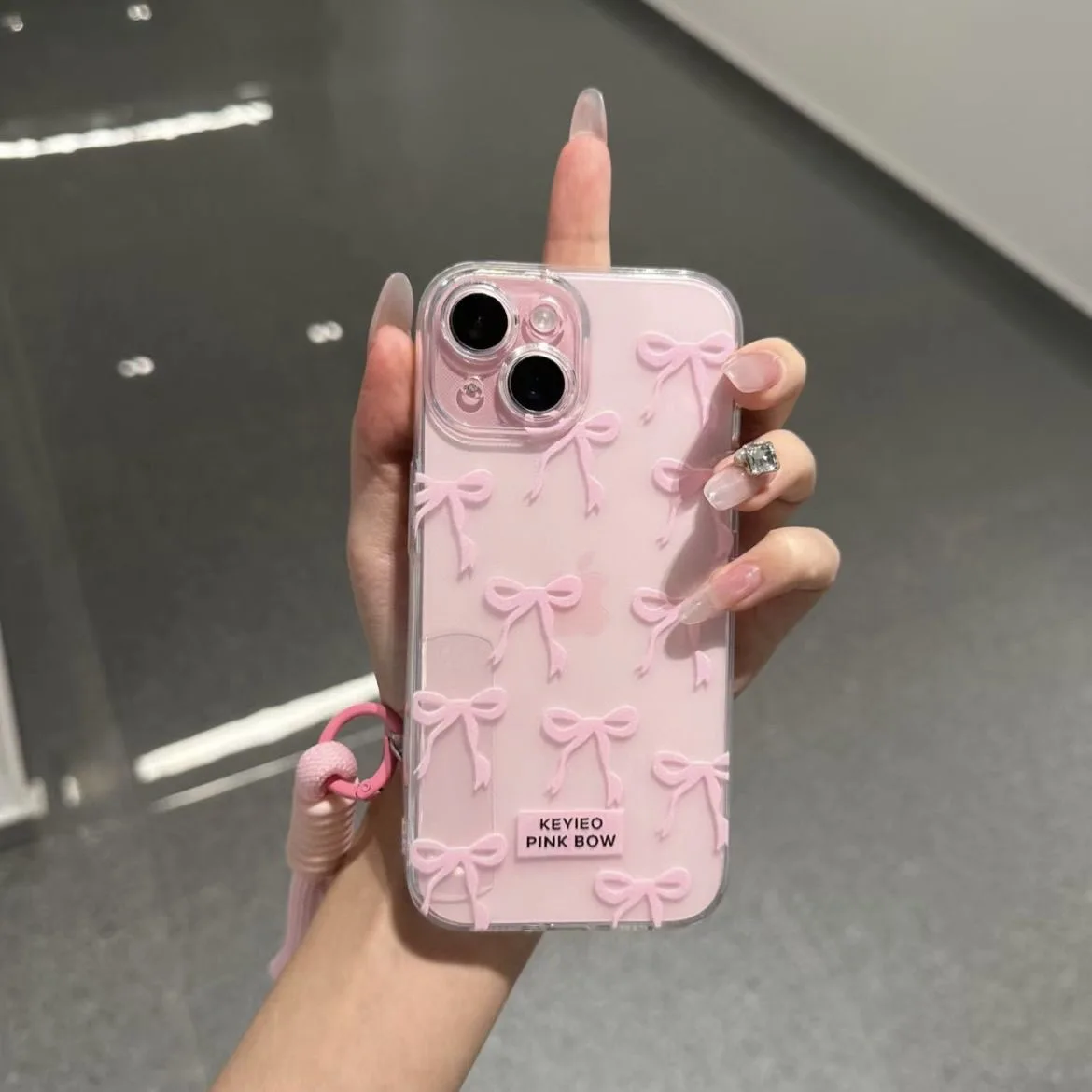Funda de teléfono con lazo rosa coreano para Oppo A3x A3 A60 A79 A98 A78 A58 A38 A18 A57 A76 A17 A74 A94 A36 A55 A15 funda suave de TPU - imagen 2