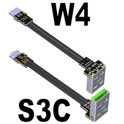 Cable Extensión USB 2.0 Macho-Hembra Micro B Plano 90° Plegable