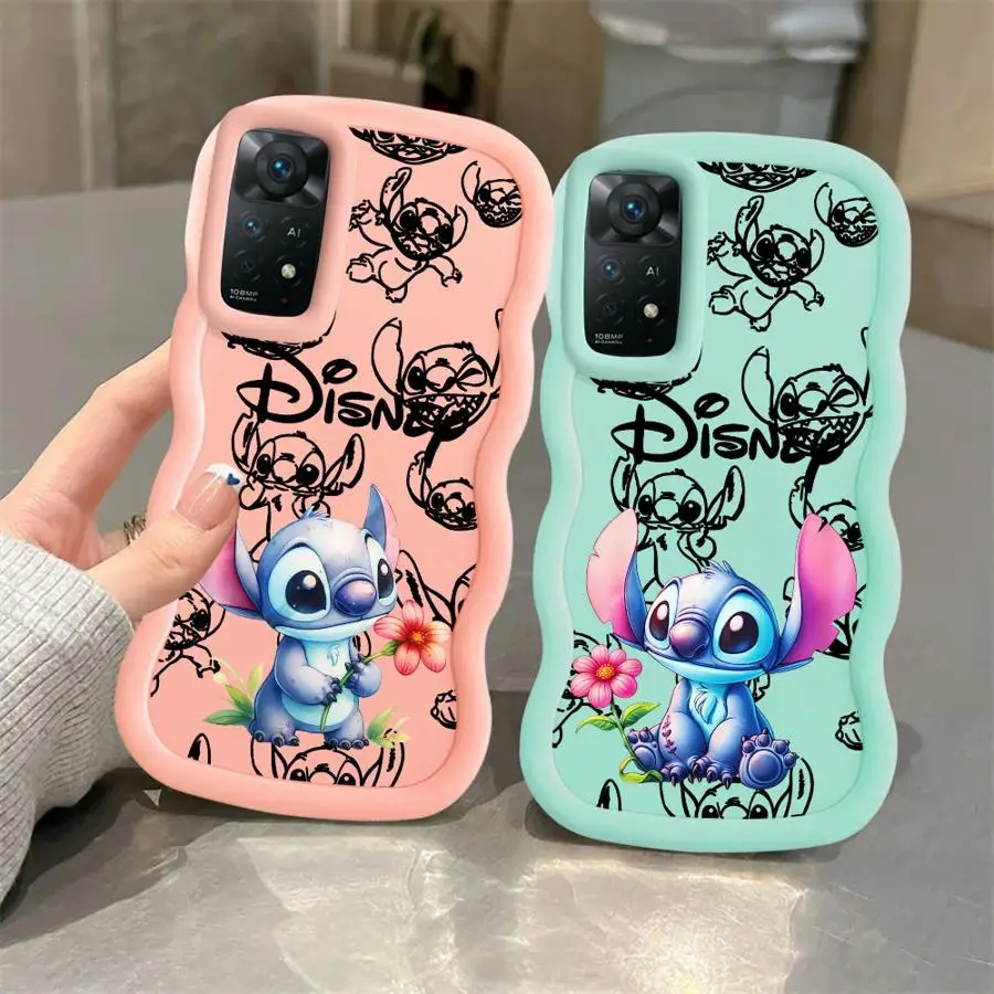 Funda de teléfono suave y bonita de Disney Stitch para Xiaomi Redmi Note 9 8 10 14 Pro 11 13 Pro Plus 10S 9S 12 - imagen 2