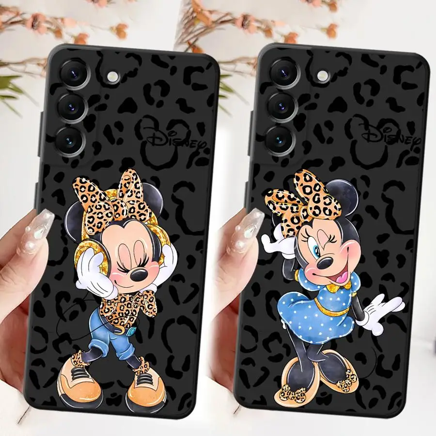 Funda para Samsung Galaxy A25 A71 A51 A73 A26 A72 A35 A32 A24 A55 A23 A53 A41 A36 A22 A52 funda negra suave para teléfono moda Disney