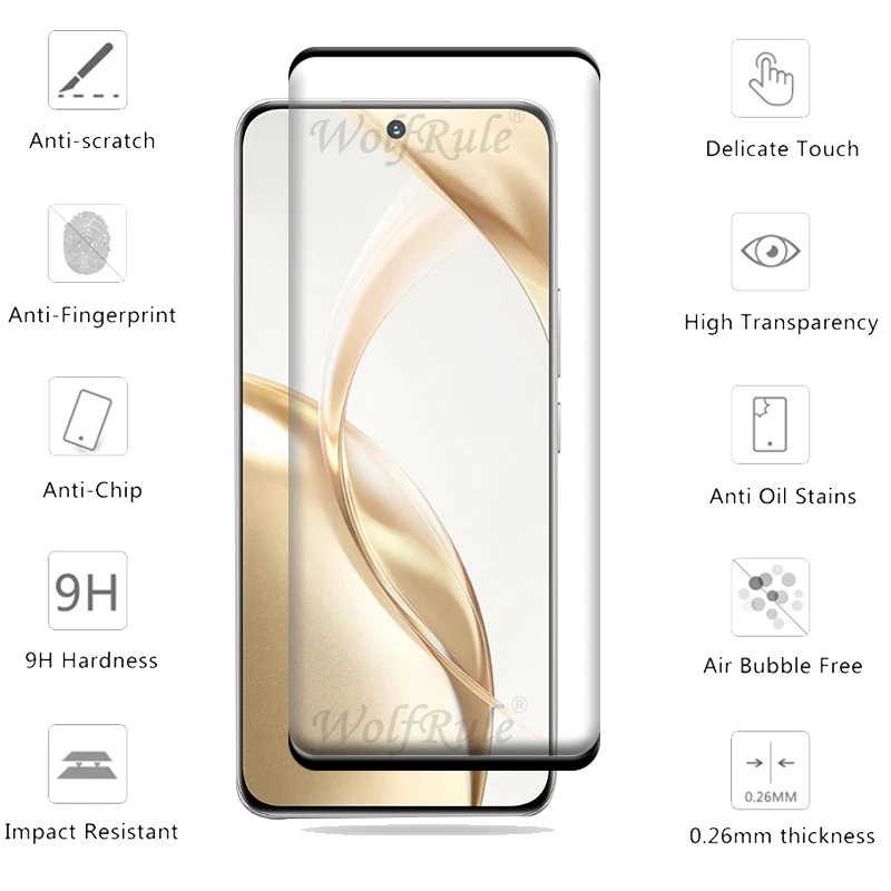 Protector de pantalla 6 en 1 para Honor 200, cristal templado HD 9H, cubierta curvada completa, para Huawei Honor 200 - imagen 4