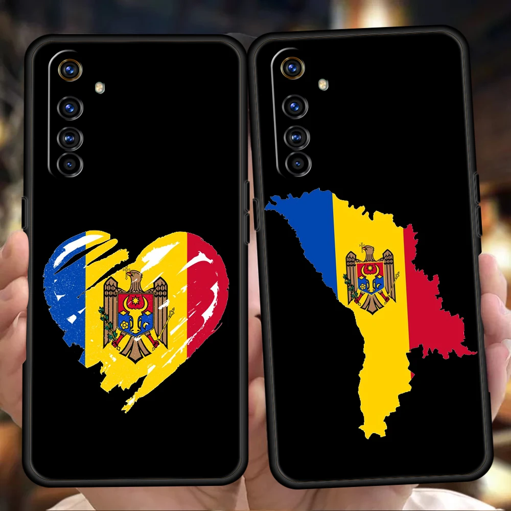 Funda de teléfono con bandera de Moldavia para Realme 13 12 11 10 9 8 5G 7 C25 C35 GT5 GT3 GT2 Pro Plus para Realme GT Neo 2 3 3T 5