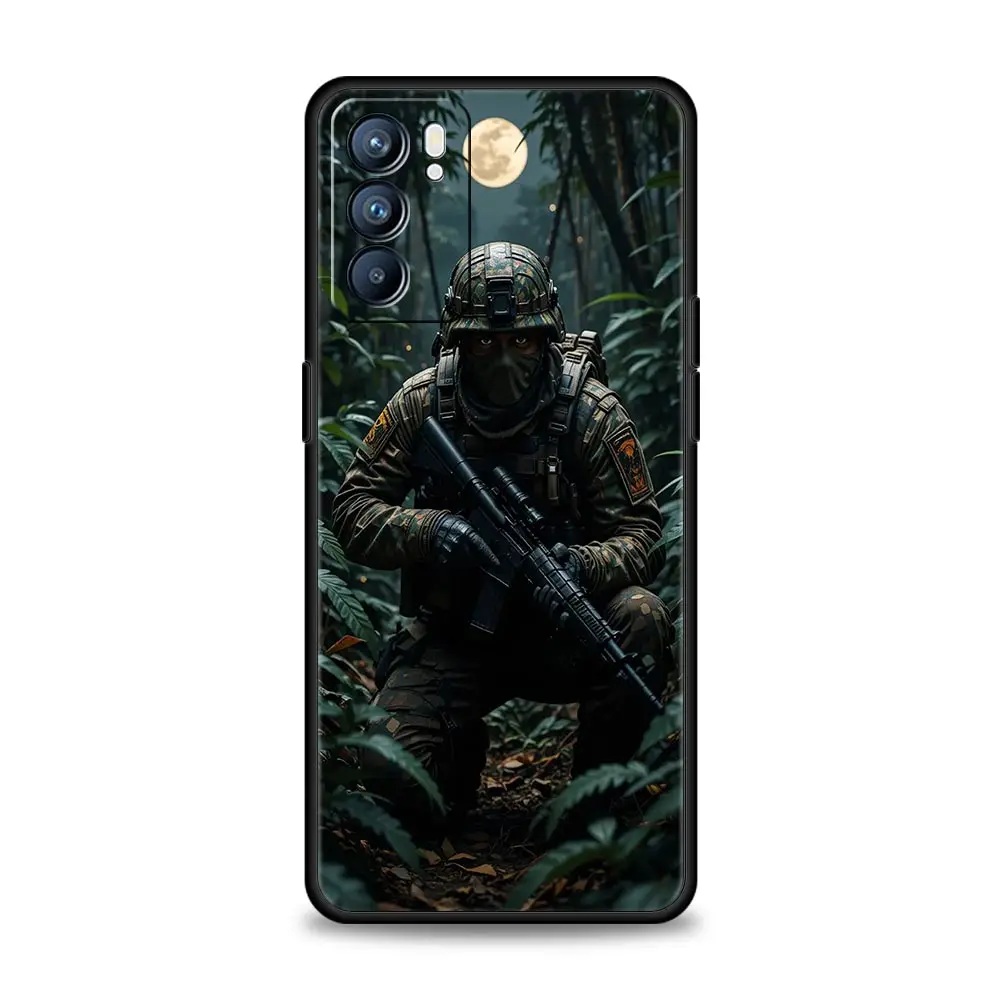 Funda de fuerzas especiales del ejército militar para Oppo Reno13 Reno12 Reno11 F Reno10 Pro A54 5G Find X5 A9 A57 A78 4G A79 A80 A98 - imagen 2
