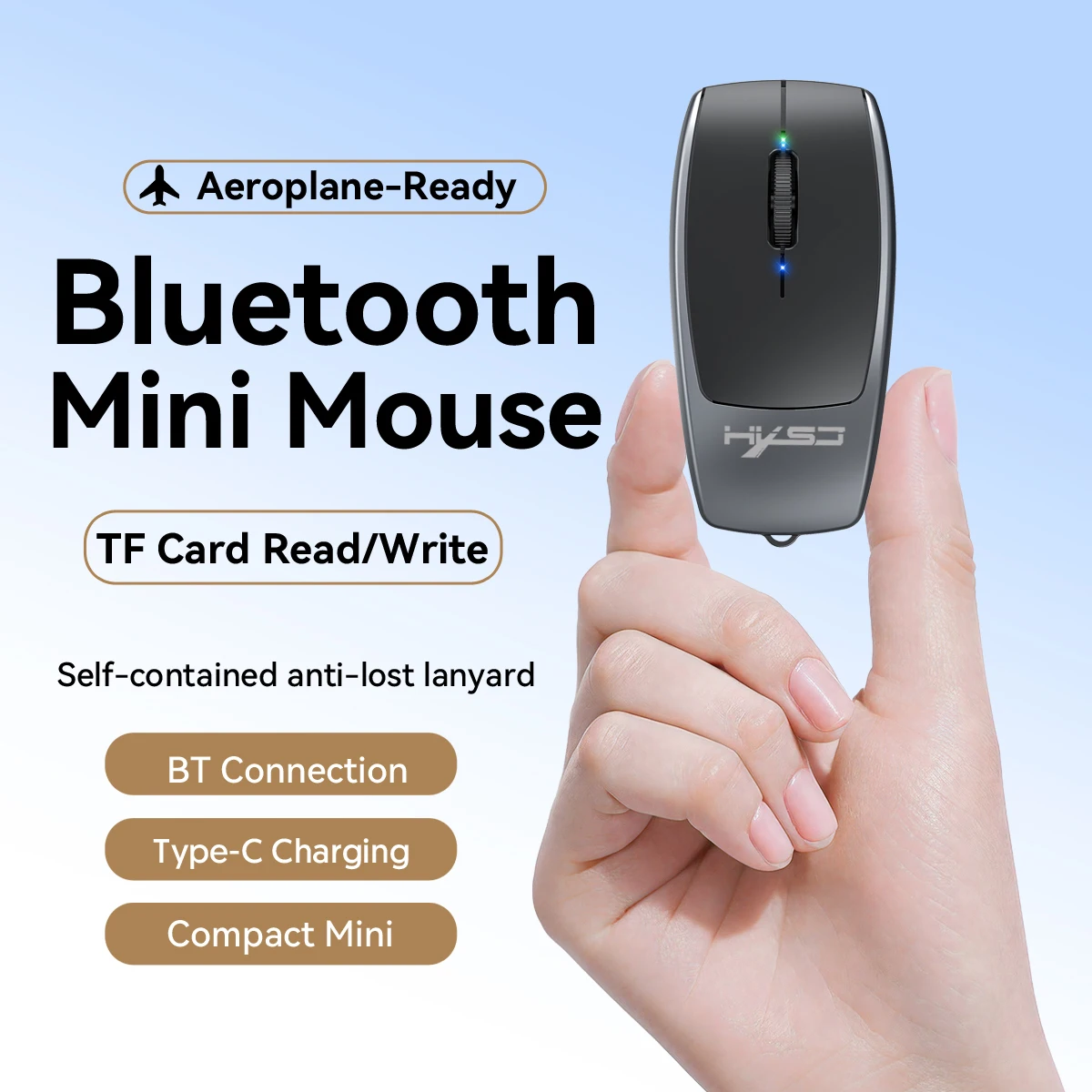 Ratón Inalámbrico Bluetooth 5,1 Mini Portátil Lector TF DPI Silencioso - imagen 2