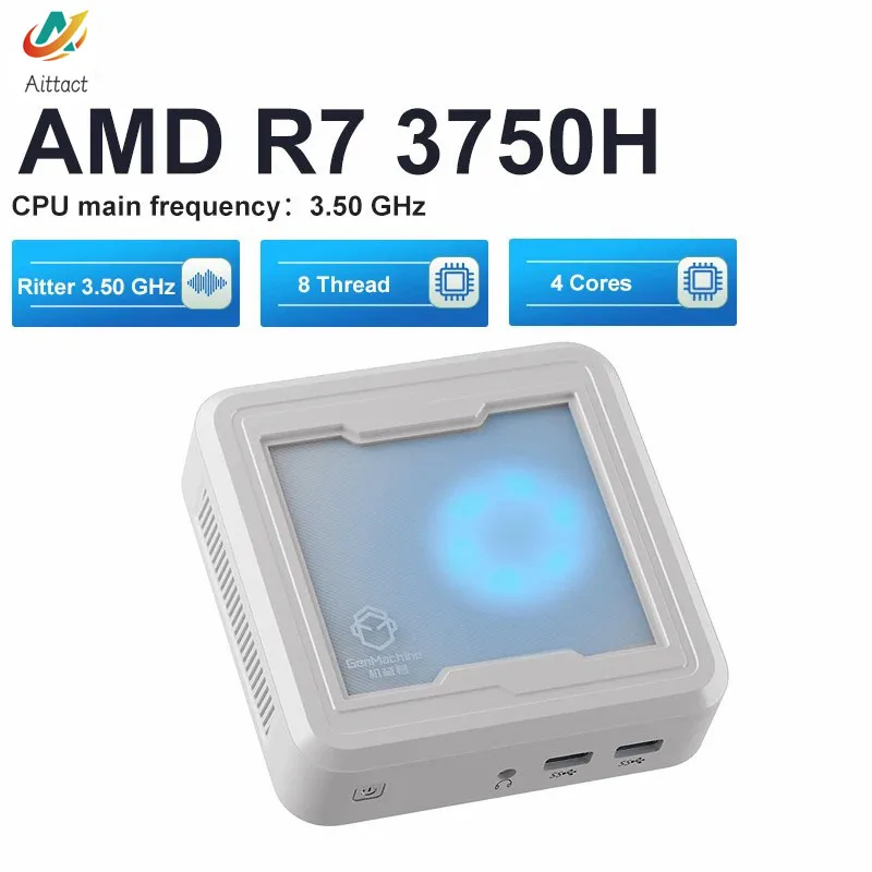 AITTACT nueva Mini PC luz AMD Ryzen 5 3550H Ryzen 7 3750H Windows 11 DDR4 Ram M.2 2280 SSD escritorio AMD Gaming PC ordenador - imagen 3