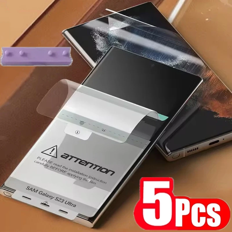 Protector de pantalla de película de hidrogel de TPU, cubierta completa de 5 uds., para Samsung Galaxy S25 S24 S23 S22 S21 S20 Note 20 Ultra S25 Plus S24 S23 FE - imagen 2