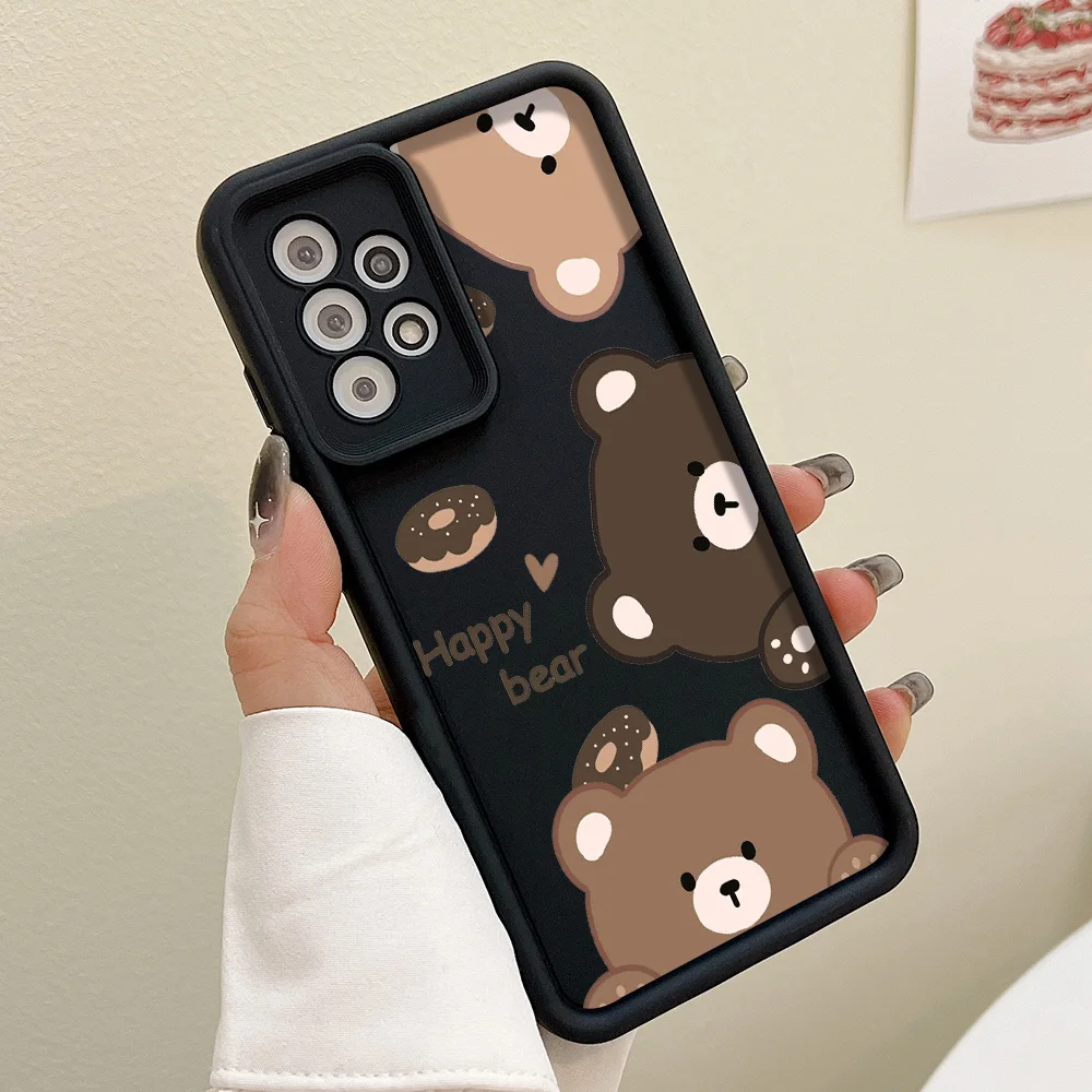 Funda de oso para Samsung A55 5G A54 A53 S24 Ultra Plus S23 S21 S20 FE A52 A35 A34 A15 A13 A14 A05s A32 A24 A23 A25 A73 fundas de TPU - imagen 4