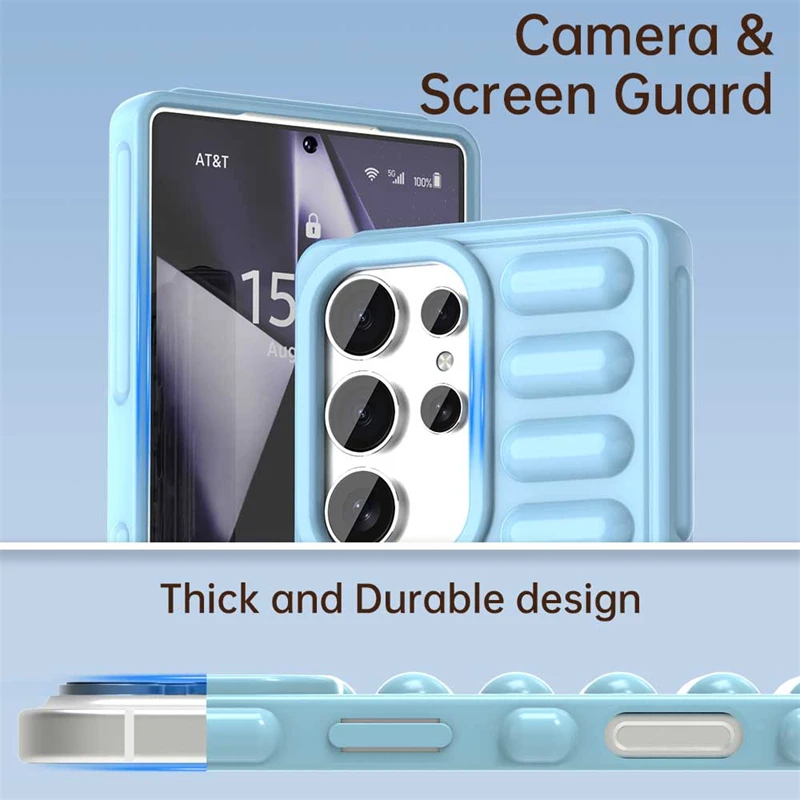 Bonita funda de cojín de aire con cápsula 3D para Samsung S23 S24 FE S25 Ultra Plus A55 A35 A16 A06 A05 M55 5G, funda de silicona suave a prueba de golpes - imagen 5