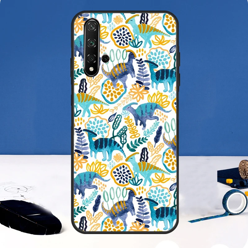 Linda funda de dinosaurio Dino para Huawei Nova, Y90, Y91, Y60, Y61, Y70, 10, 9, SE, 11 Pro, 5T, 11i, 8i, 3i, P20, P40, P30 Lite - imagen 4