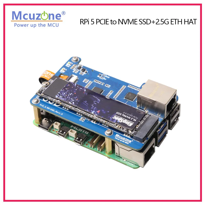 Modelo: MPS2.5G, Raspberry Pi 5 PCIE a NVME SSD+2.5G ETH HAT RTL8125, compatible con sistema operativo RPi, ubuntu, SSD de tamaño 2280,2242,2230 - imagen 5