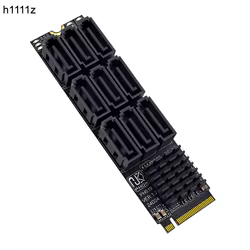 Tarjeta de Expansión M.2 NVMe PCIe con 9 Puertos SATA III 6 Gb/s