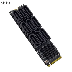 Tarjeta de Expansión M.2 NVMe PCIe con 9 Puertos SATA III 6 Gb/s