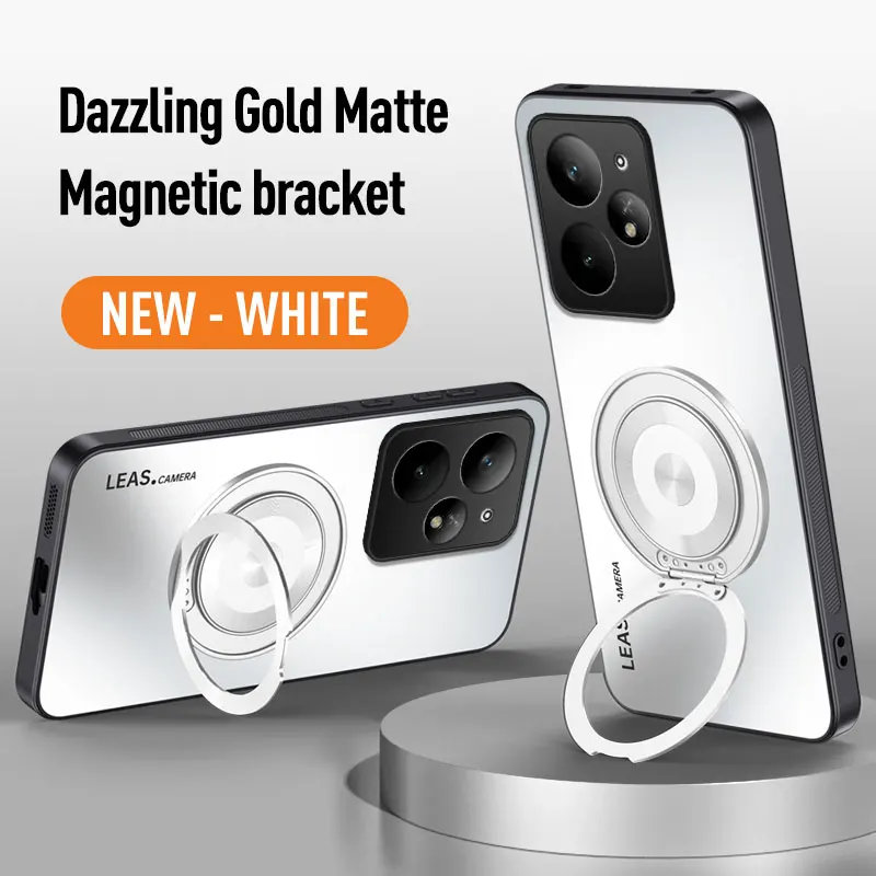 Funda con soporte magnético para Realme Neo7 Turbo, nueva sensación de piel mate, protección de lente AG, cubierta dura trasera para teléfono Realme Neo7 Turbo