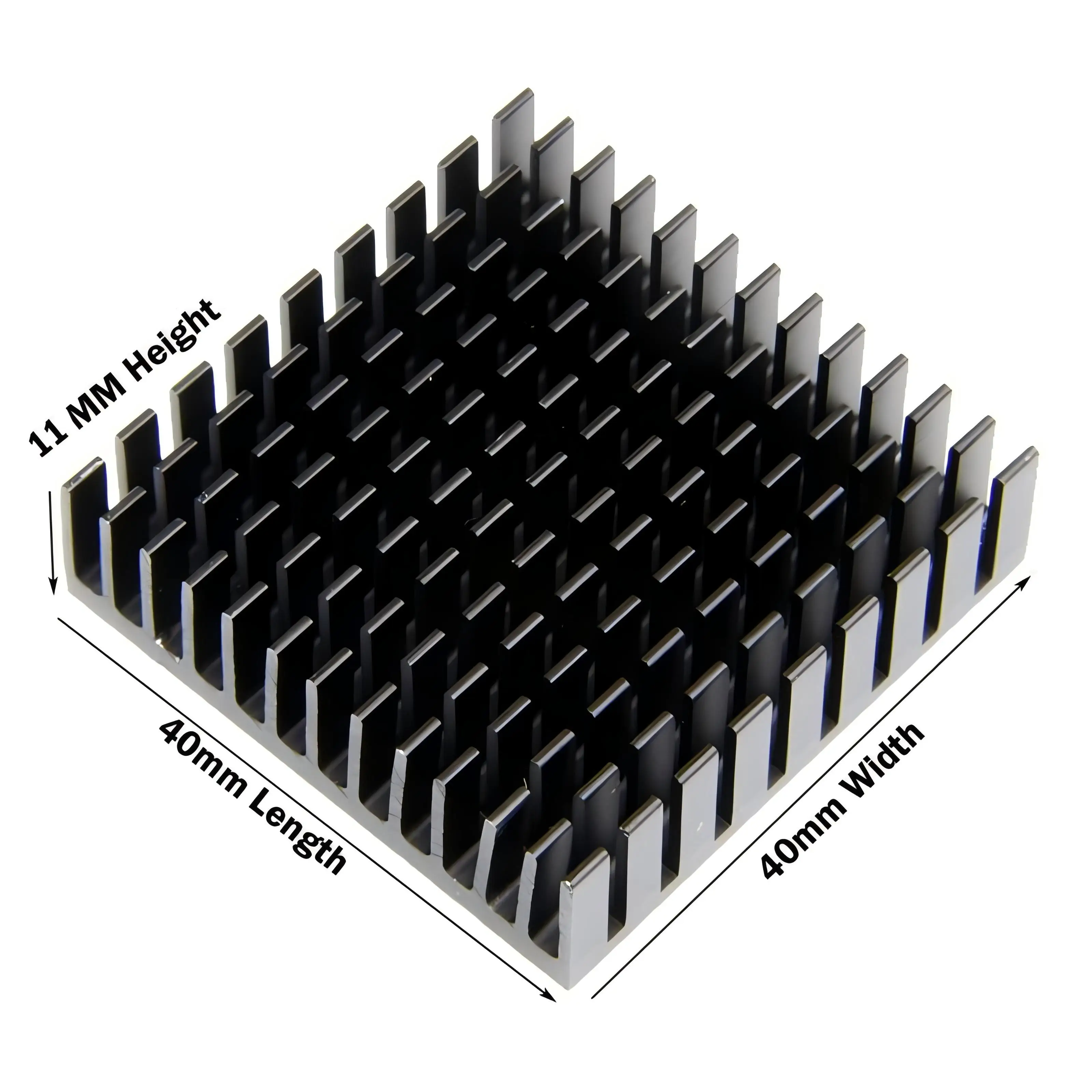 20 piezas YOUNUON negro 40mm disipador de calor 40x40x10mm 11mm CPU de aluminio tarjeta de CPU enfriador disipador de calor disipador de calor - imagen 4