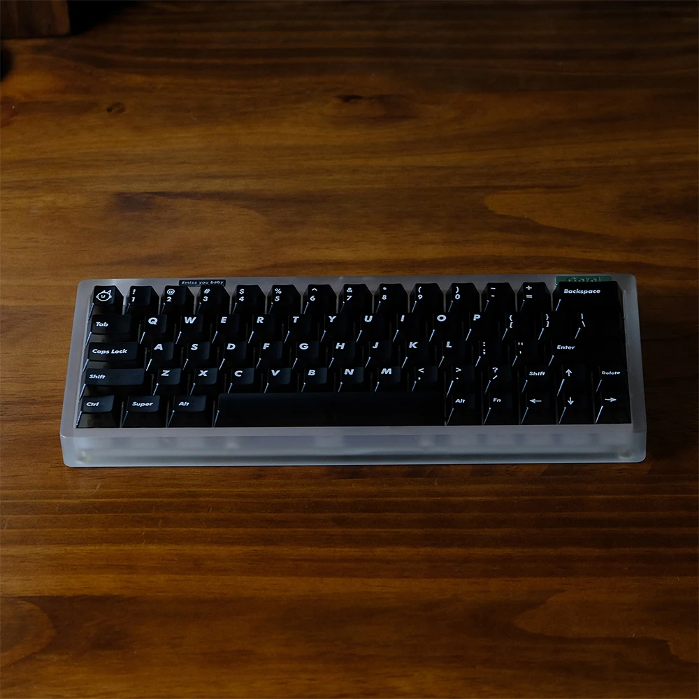 Teclas transparentes negras, 122 teclas, teclas transparentes con perfil de cereza, teclas de PC para teclado mecánico 61 64 68 87 96 104 - imagen 3