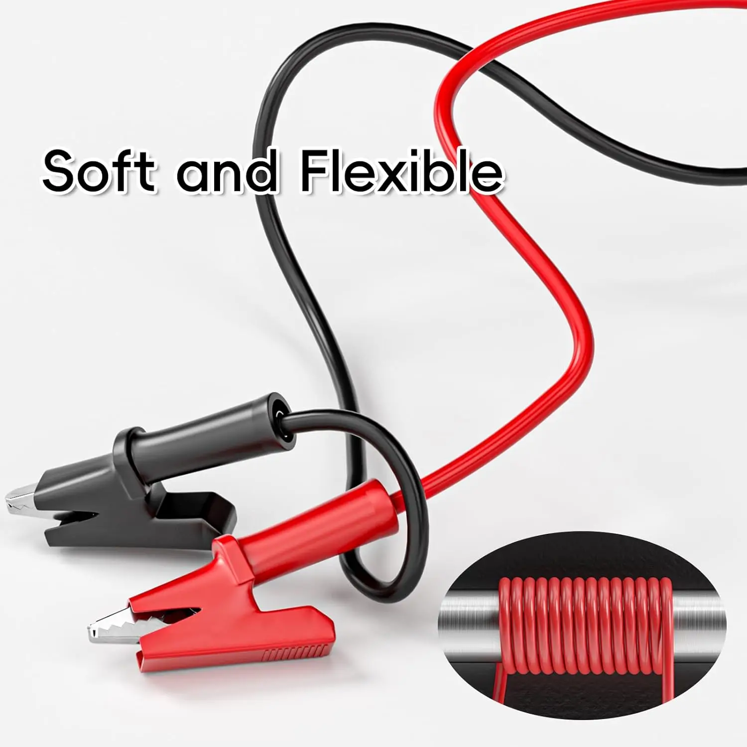 Conector Banana de 4mm a cables de prueba con pinza de cocodrilo, juego de cables con Clip de corcodilo, 2 uds., 3,3 pies para prueba eléctrica multímetro - imagen 4