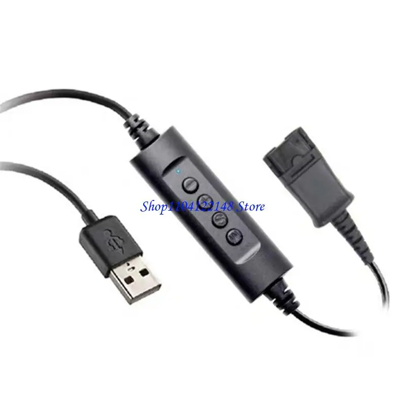 Cable auriculares con conector P9FA USB para centros llamadas, clases y reuniones en línea - imagen 2
