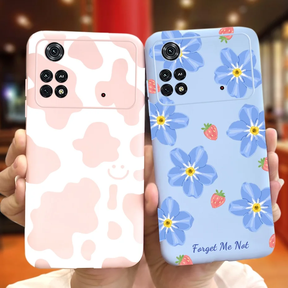 Funda de teléfono para Xiaomi Poco M4 Pro, carcasa trasera de TPU de silicona suave con patrón encantador, Color caramelo, 5G, 4G - imagen 3