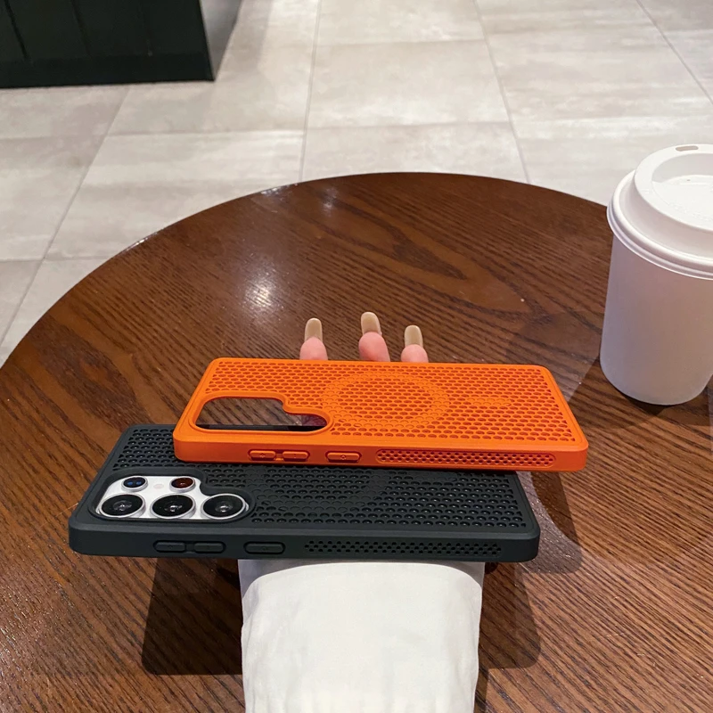 Para Samsung Galaxy S25 S24 S23 funda Ultra magnética ELVEV Anti-caída dura PC panal refrigeración succión cubierta de teléfono - imagen 5