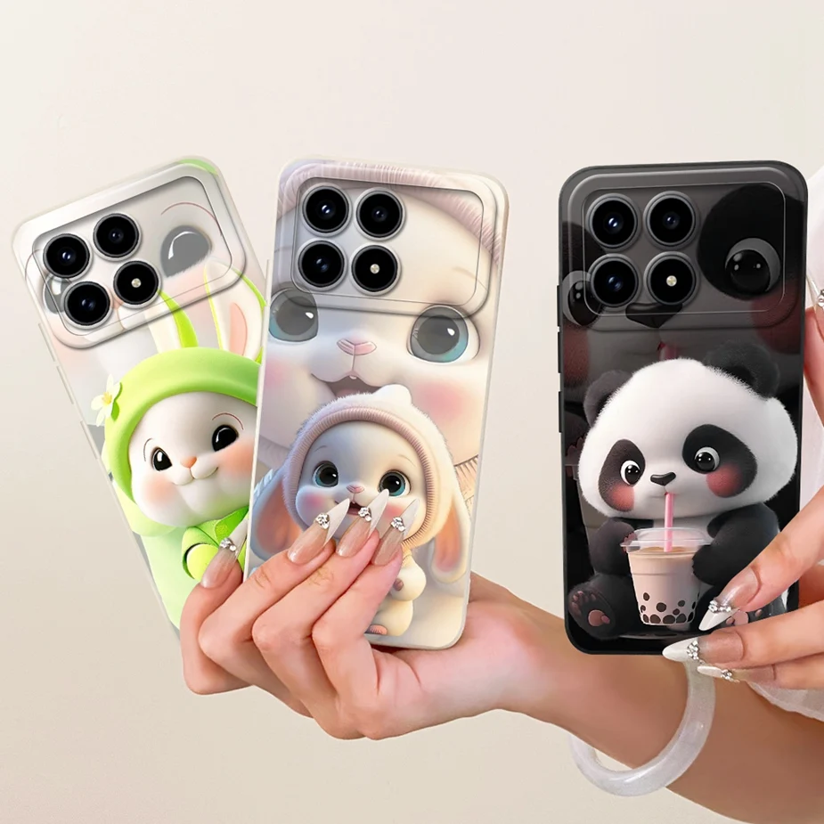 Para Xiaomi Poco F8 Pro Ultra 5G funda encantadora conejo gato funda de dibujos animados funda de silicona suave para Xiaomi Poco F8 Ultra PocoF8 Pro bolsas - imagen 4