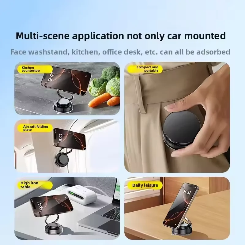 Soporte magnético plegable para teléfono con succión al vacío, soporte Universal para iPhone 16/15/14/13/12, soporte para coche para todos los teléfonos - imagen 3