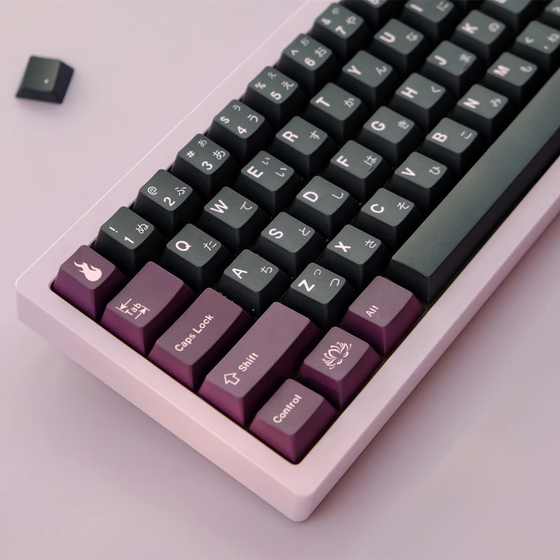 Juego de 129 teclas GMK, teclas de loto negro, teclas de perfil de cereza, teclas de sublimación de tinte PBT para interruptor MX 61/64/68/75/87/104/980 - imagen 4