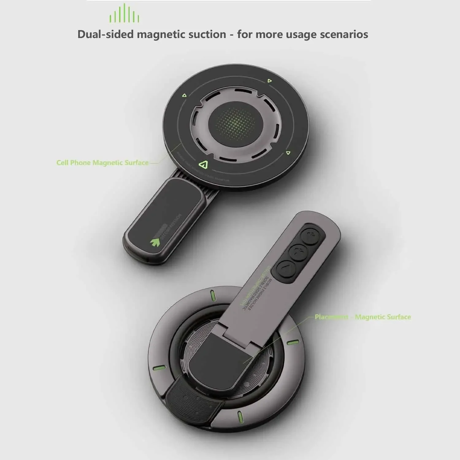 Soporte magnético para anillo de dedo 360 ° Soporte de empuñaduras de teléfono magnético de doble cara con rotación para Magsafe iPhone 17 16 15 14 13 12 Pro Max - imagen 4