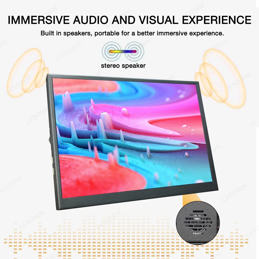 LESOWN 8,9 Monitor ultraportátil de 10,1 pulgadas 1920x1200 IPS pantalla externa delgada alimentada por USB-C para computadoras portátiles dispositivos móviles juegos - imagen 5