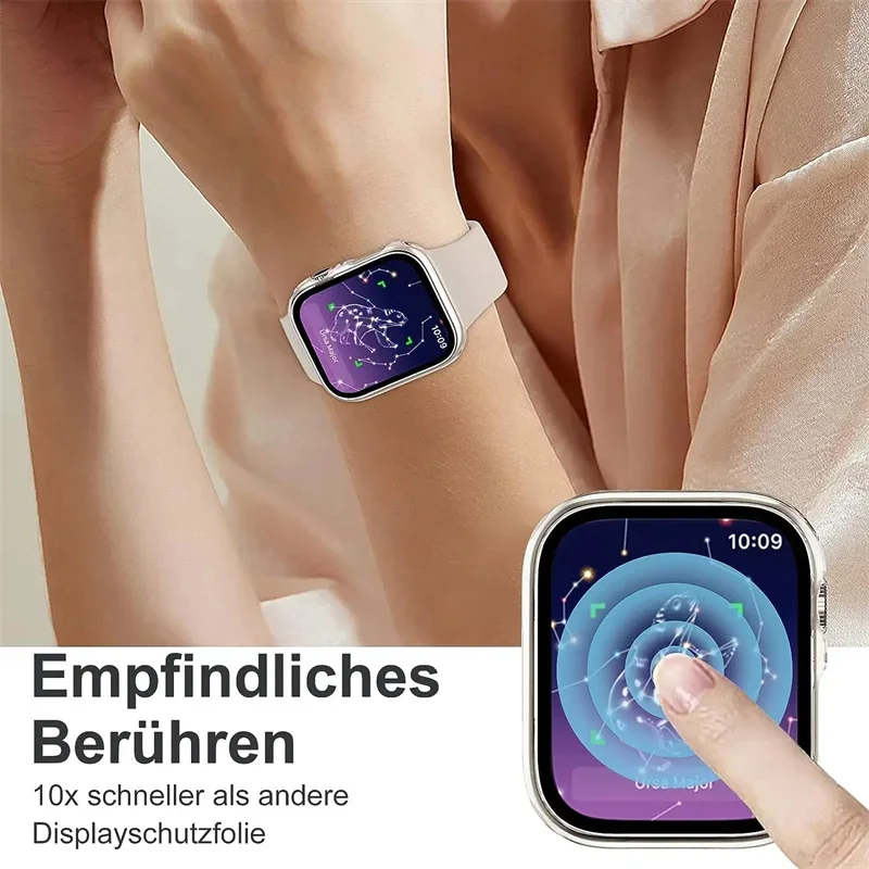 Vidrio templado y cubierta para funda de Apple Watch, película protectora de pantalla para IWatch Series 9, 8, 7, 6, 5 se, 45mm, 44mm, 40mm, 41mm, accesorios - imagen 5