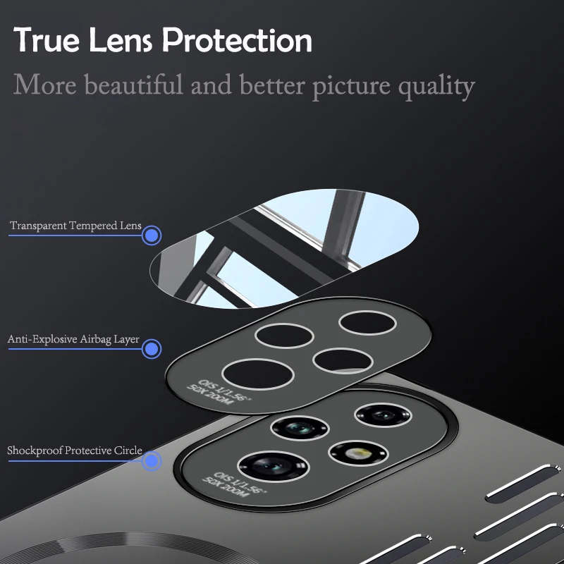 Funda de carga inalámbrica magnética con disipación de calor de Metal duro para Huawei HONOR 300 200 100 Magic 7 Pro Lite X9C funda trasera inteligente - imagen 4